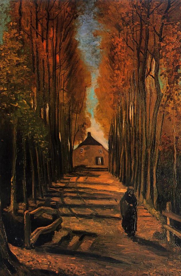 Avenue of Poplars in Autumn, Vincent van Gogh painting