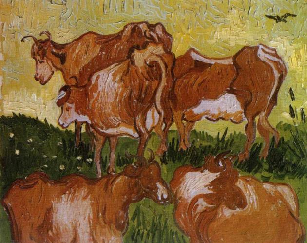 Cows, Vincent van Gogh oil painting